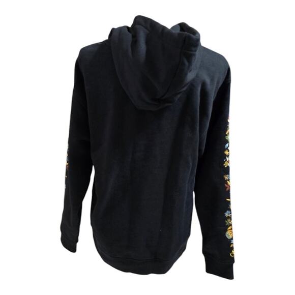 SCOTCH & SODA Men's Black Hoodie with Floral Embroidered Sleeve Design New Small - Picture 2 of 10